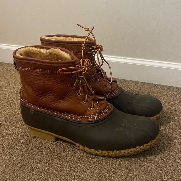 LL BEAN DUCK BOOT SHEARLING-Lined - Picture 1 of 4